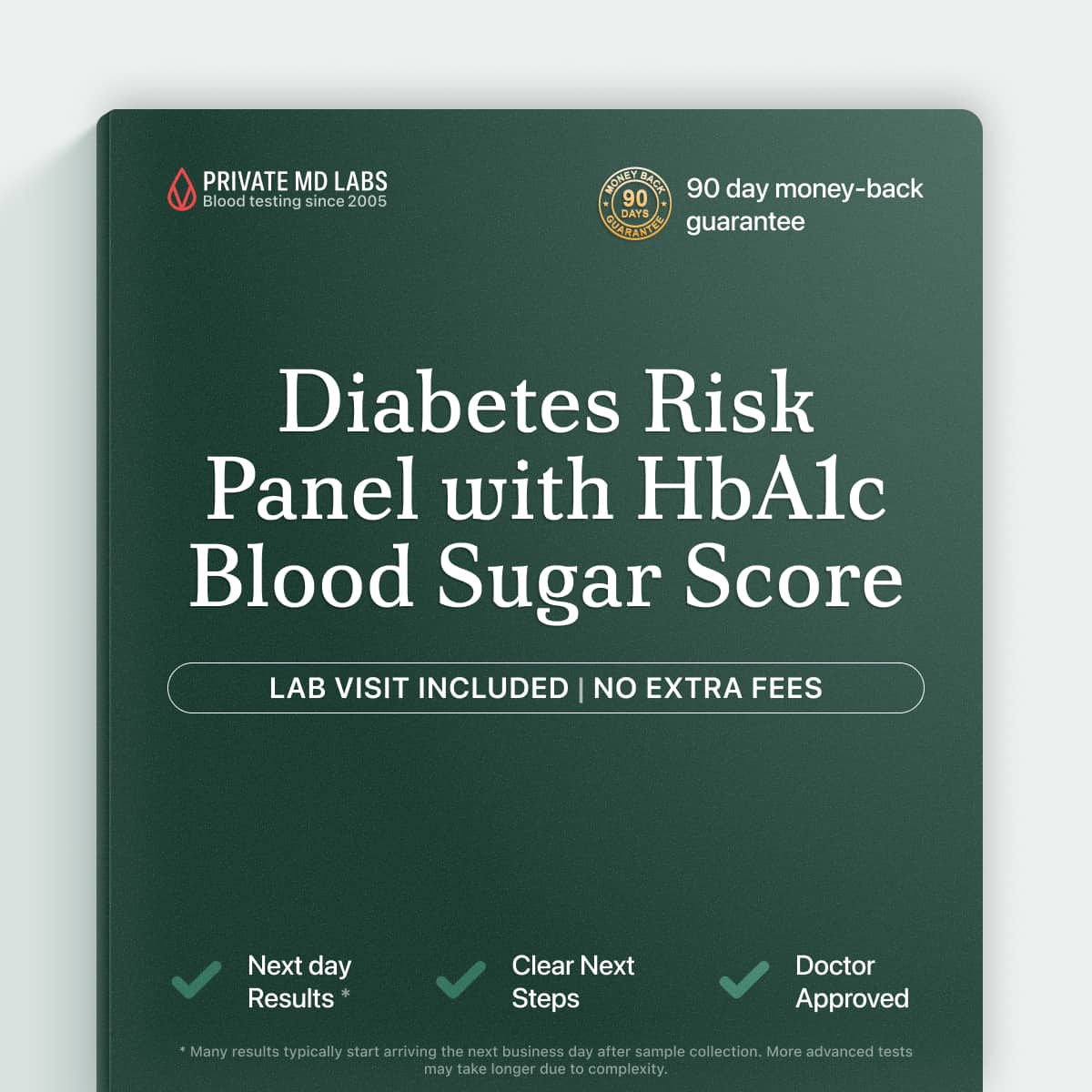 Diabetes risk panel with HbA1c testing for blood sugar and heart health