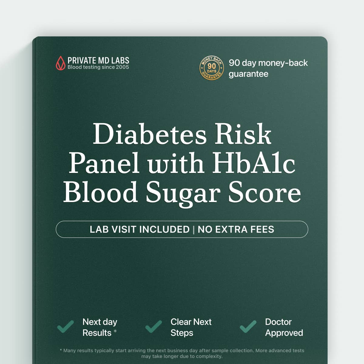 Diabetes risk panel testing HbA1c for blood sugar and metabolic health