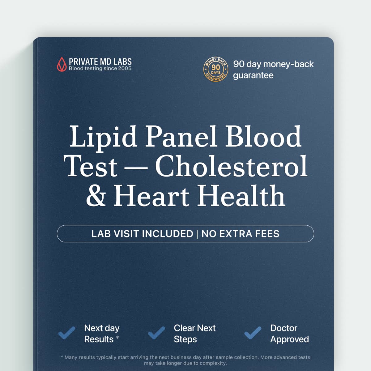 Lipid panel test for cholesterol and heart disease risk screening