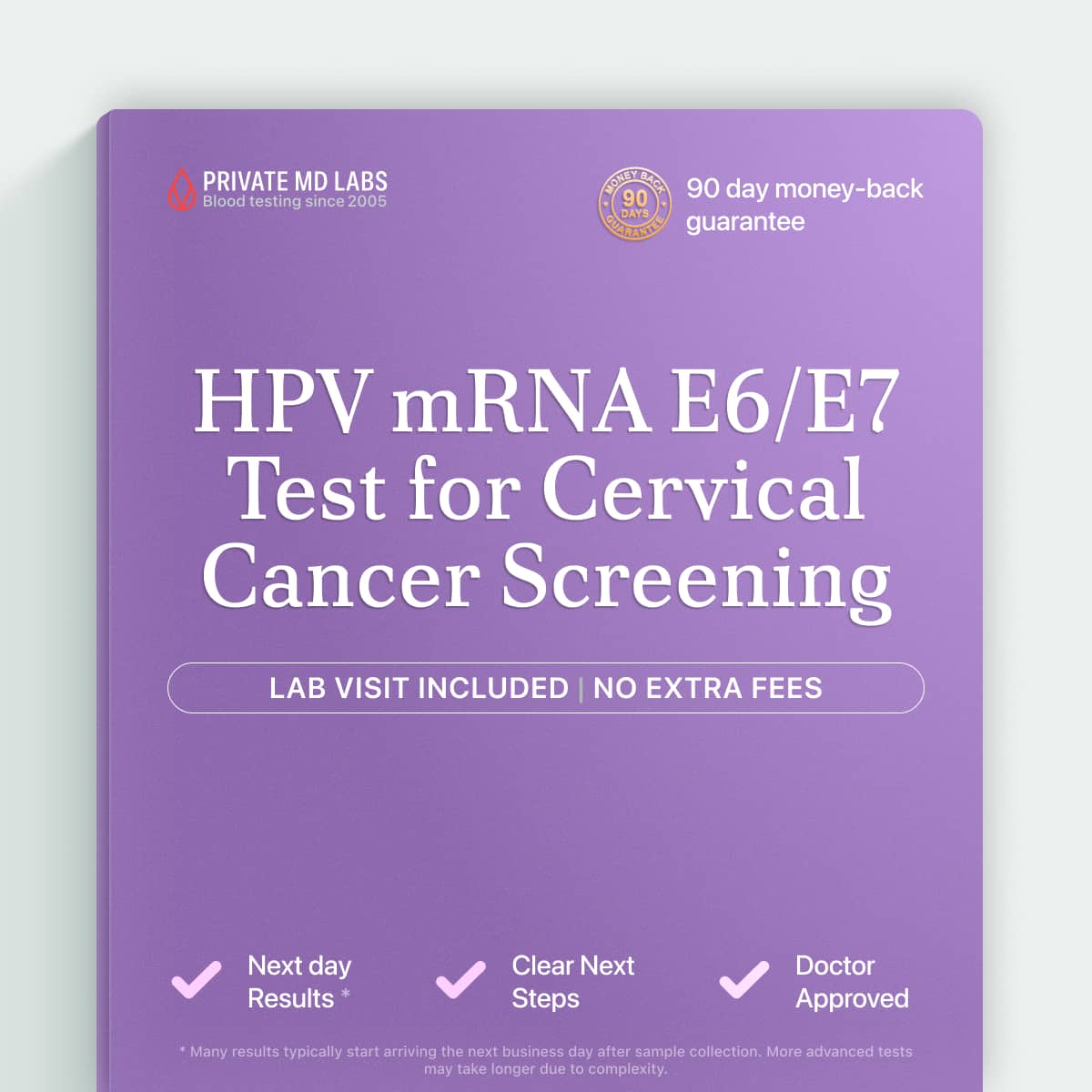 HPV mRNA E6/E7 test for women screening cervical cell changes and HPV infection