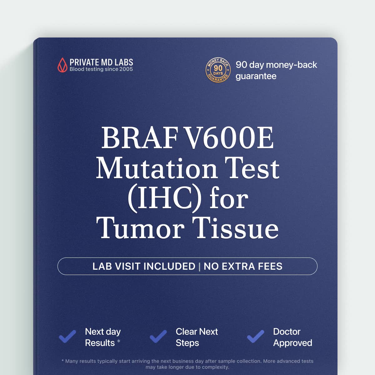 Tissue biomarker test for cancer patients checking BRAF V600E mutation status