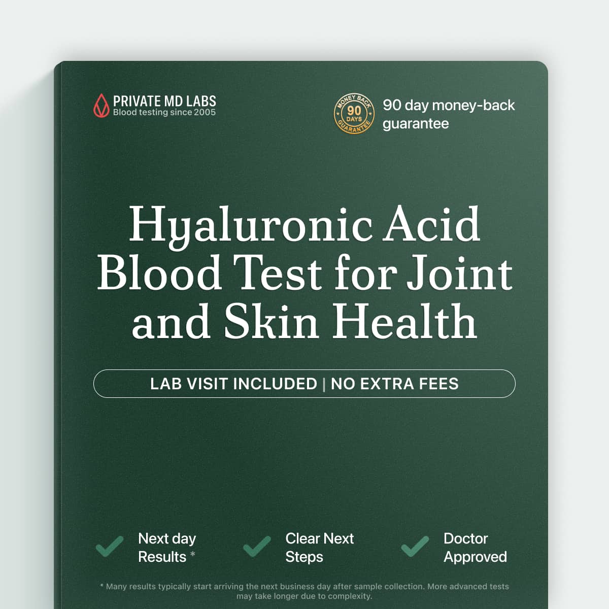 Hyaluronic acid blood test for joint health and connective tissue assessment