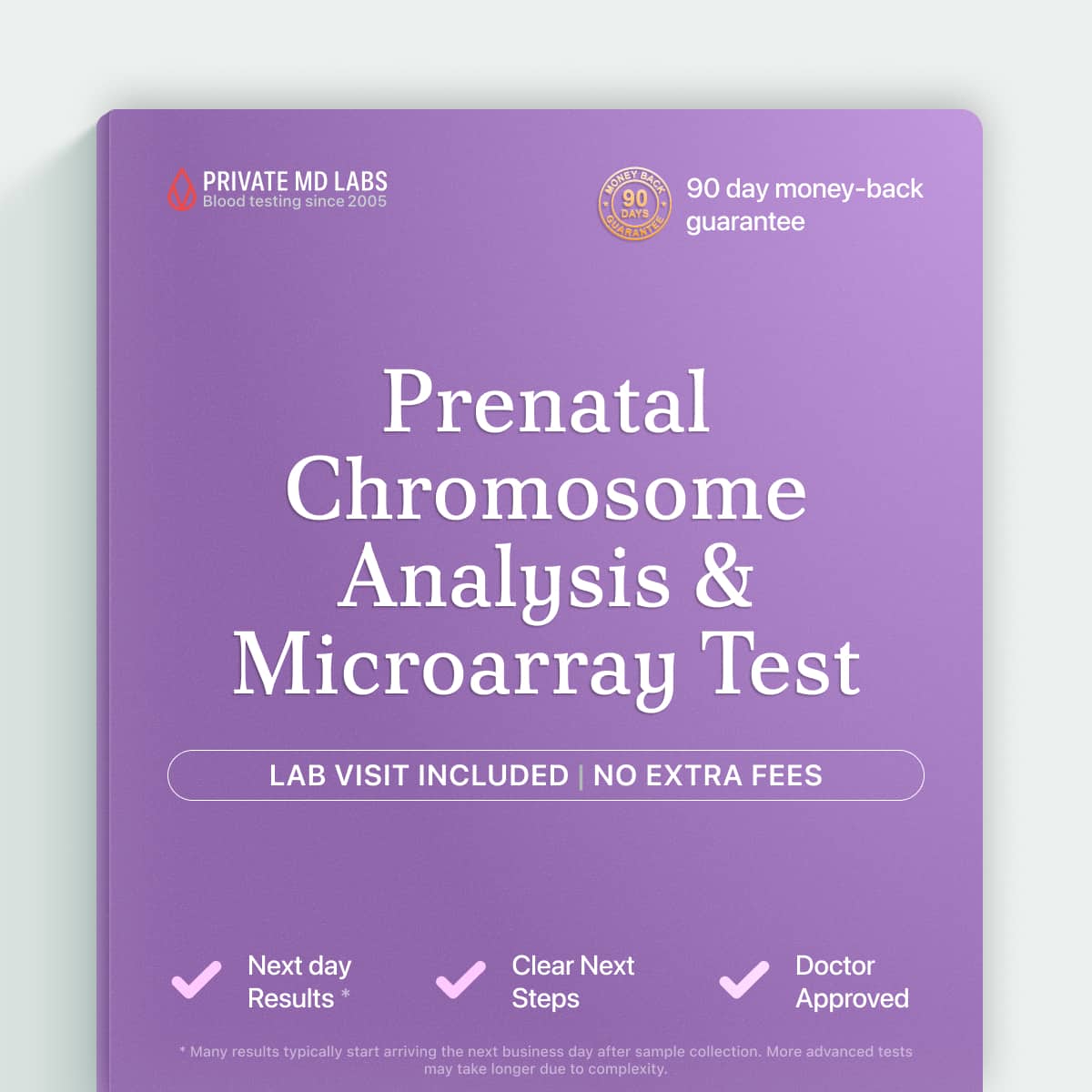 Prenatal chromosome analysis test for expectant parents assessing fetal genetic health