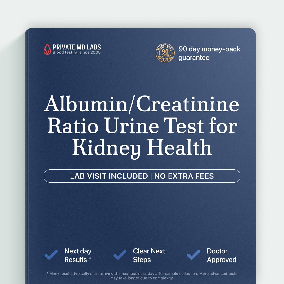 Kidney health test for diabetes or high blood pressure patients monitoring albumin levels