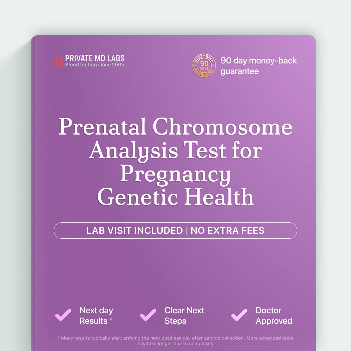 Prenatal chromosome analysis test for pregnant women assessing fetal genetic health