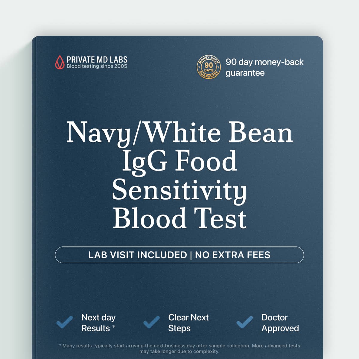 Food sensitivity test for navy/white bean IgG immune reactions and digestive symptoms