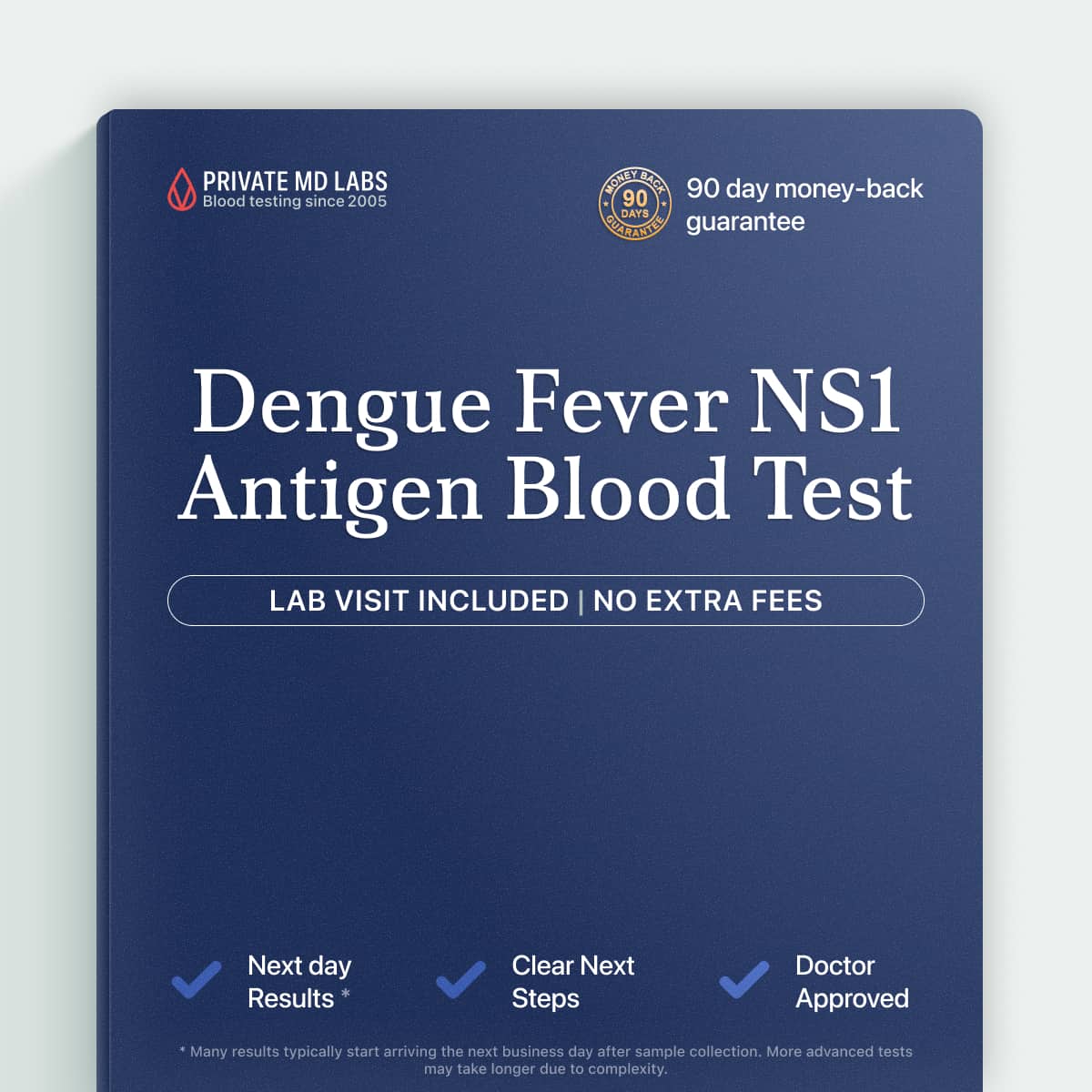 Dengue NS1 antigen test for travelers or residents with recent fever symptoms