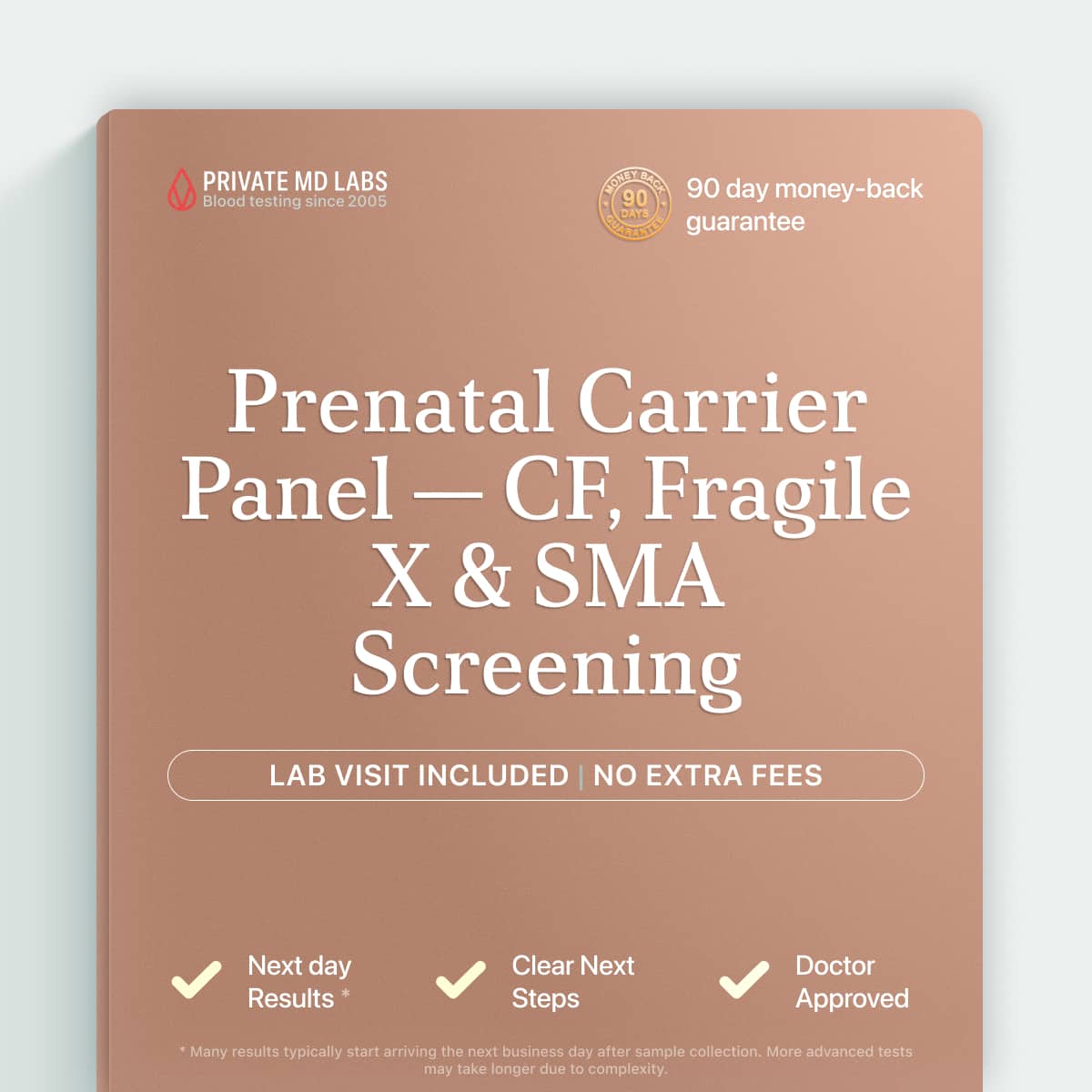 Prenatal carrier screening for couples planning pregnancy, checking CF, Fragile X, SMA risk