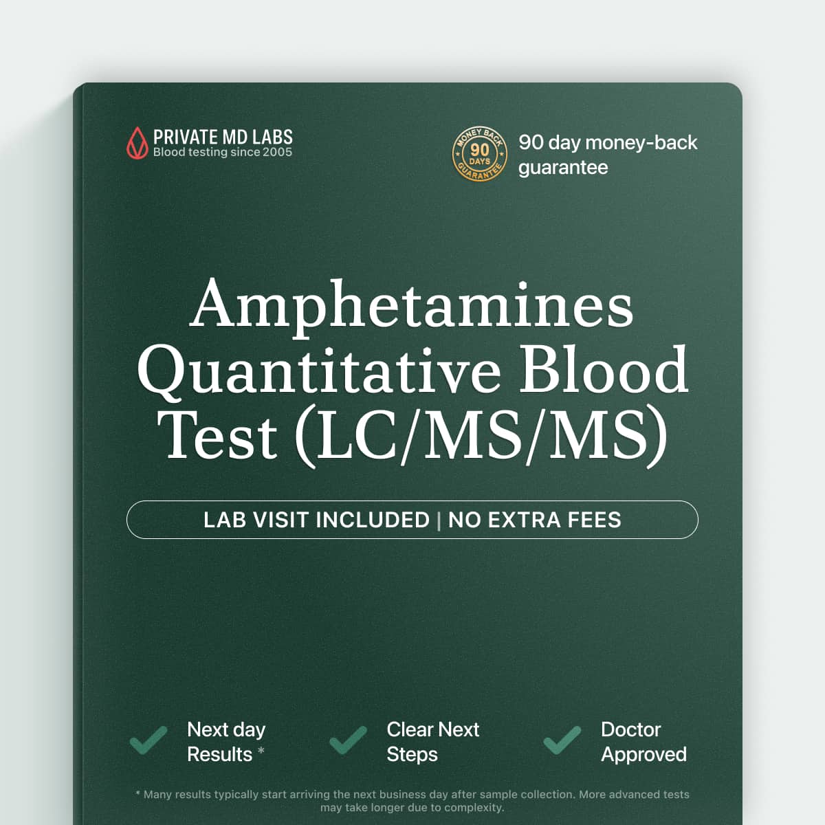 Amphetamines quantitative serum test for drug therapy monitoring and confirmation testing