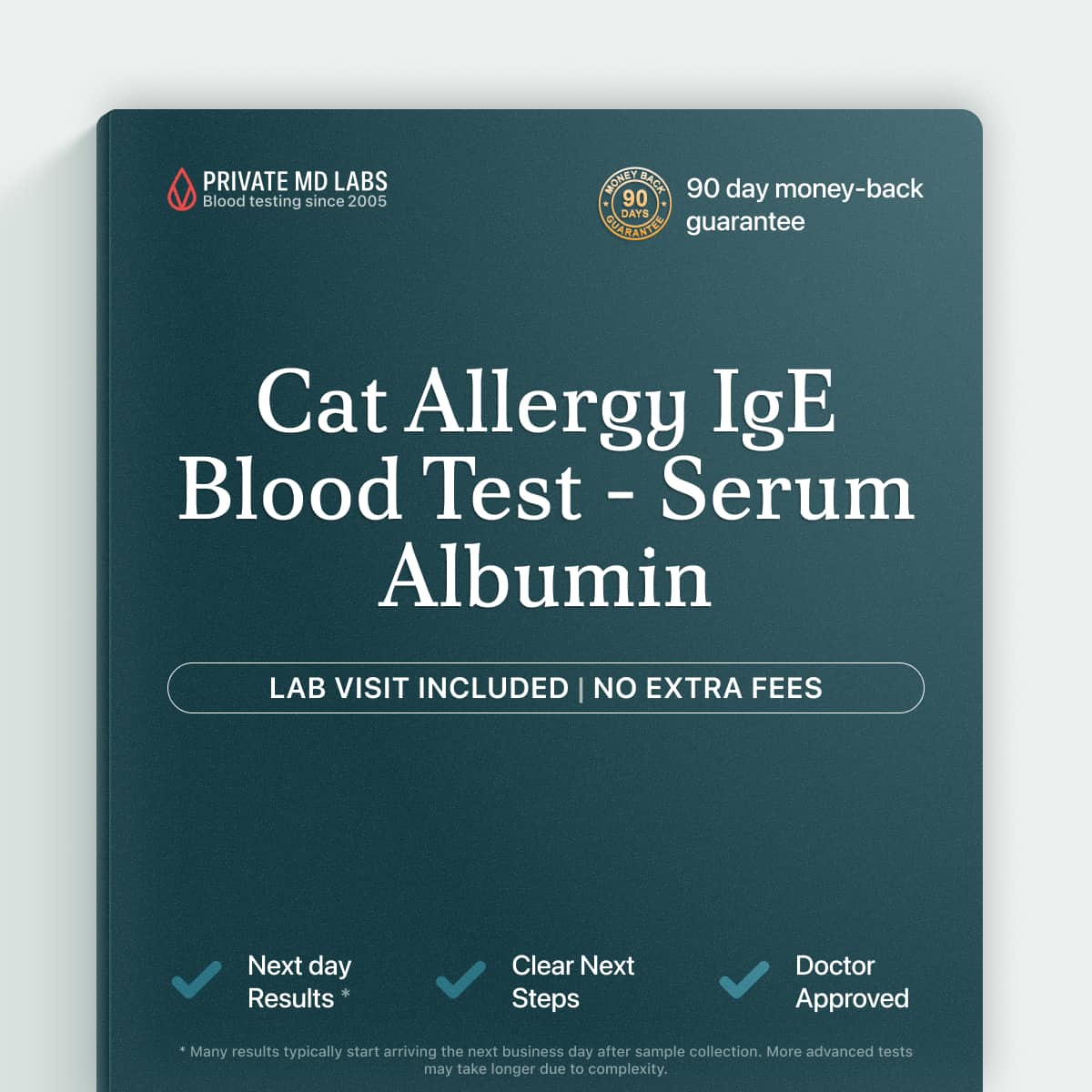 Cat serum albumin IgE allergy test for people with cat exposure symptoms