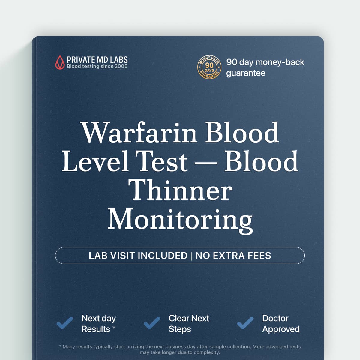 Warfarin serum test for patients monitoring blood thinner medication levels