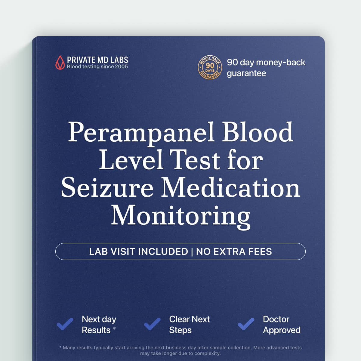 Perampanel drug level blood test for patients monitoring seizure medication dosing
