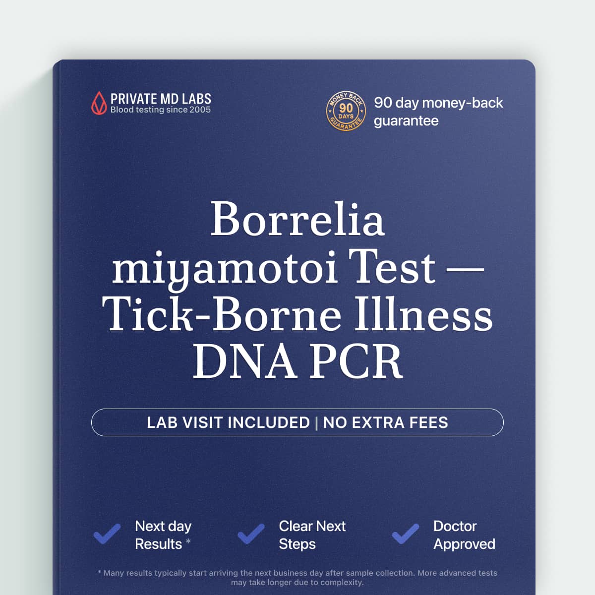 PCR blood test detecting Borrelia miyamotoi infection for tick bite symptoms