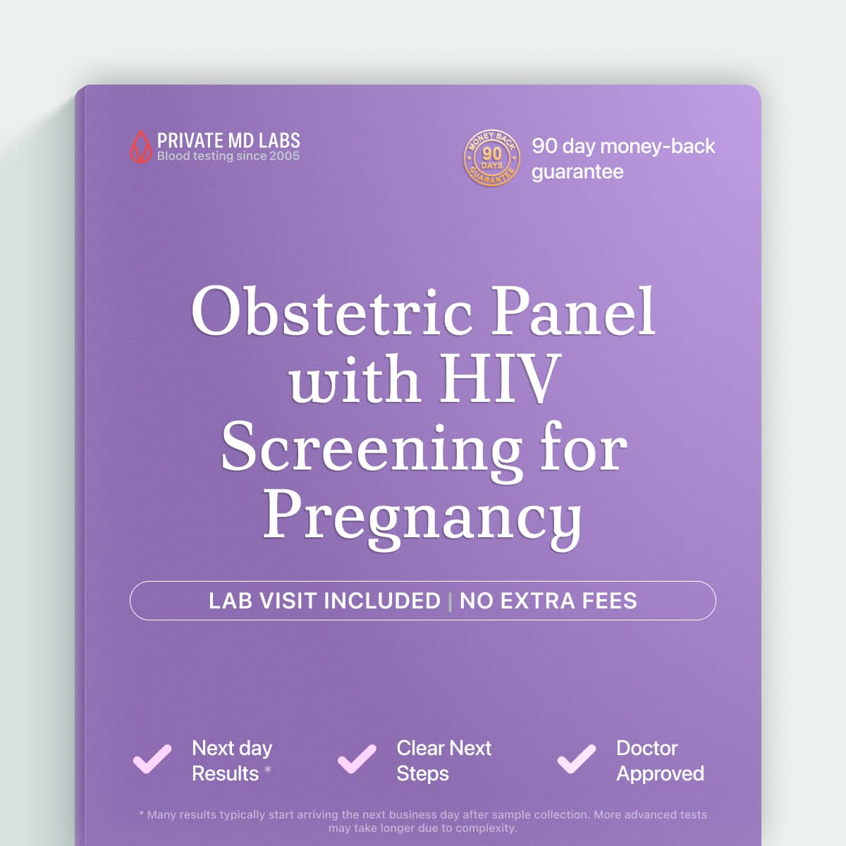 Obstetric panel with HIV screening for pregnant women needing prenatal health checks