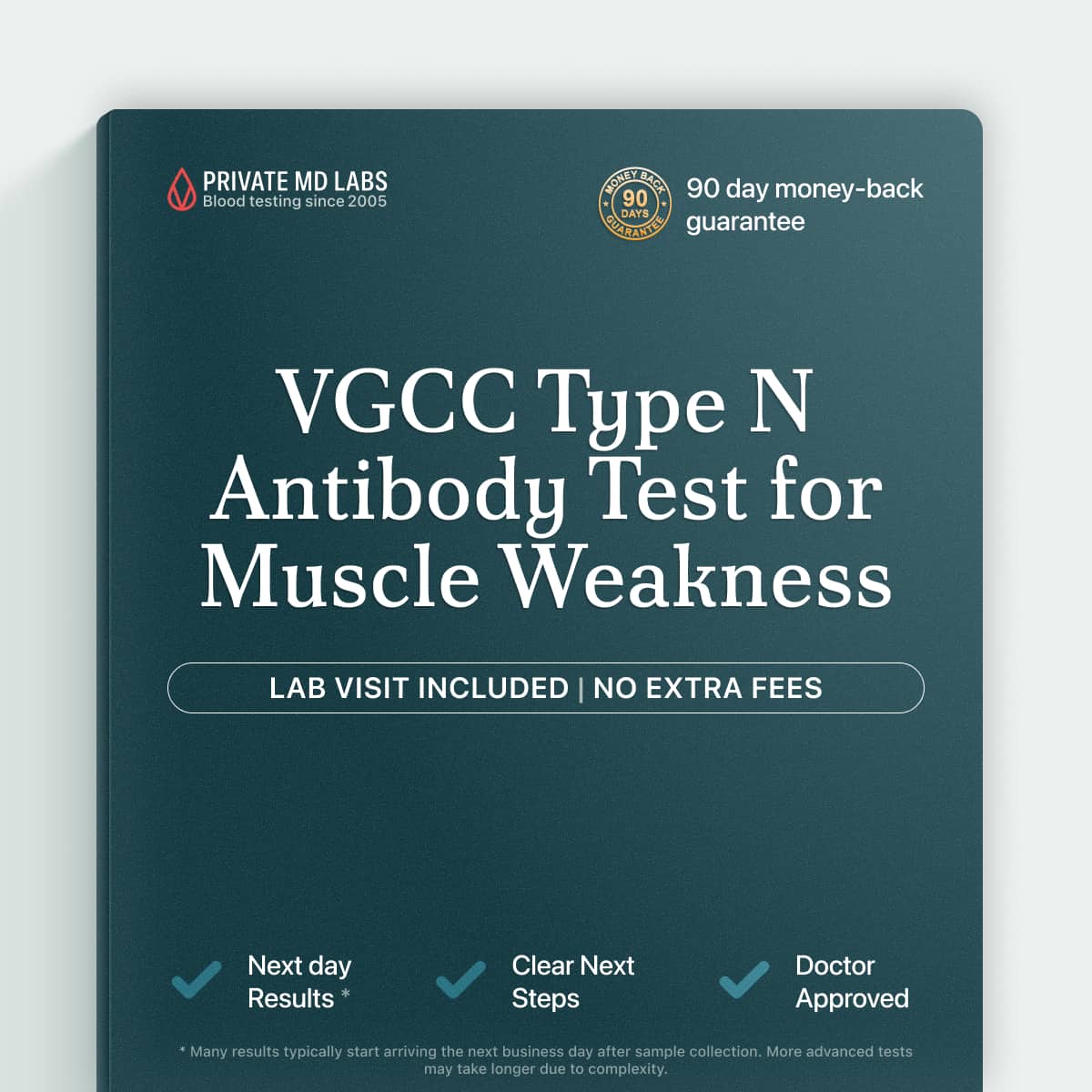 VGCC antibody test for muscle weakness symptoms linked to LEMS or lung cancer