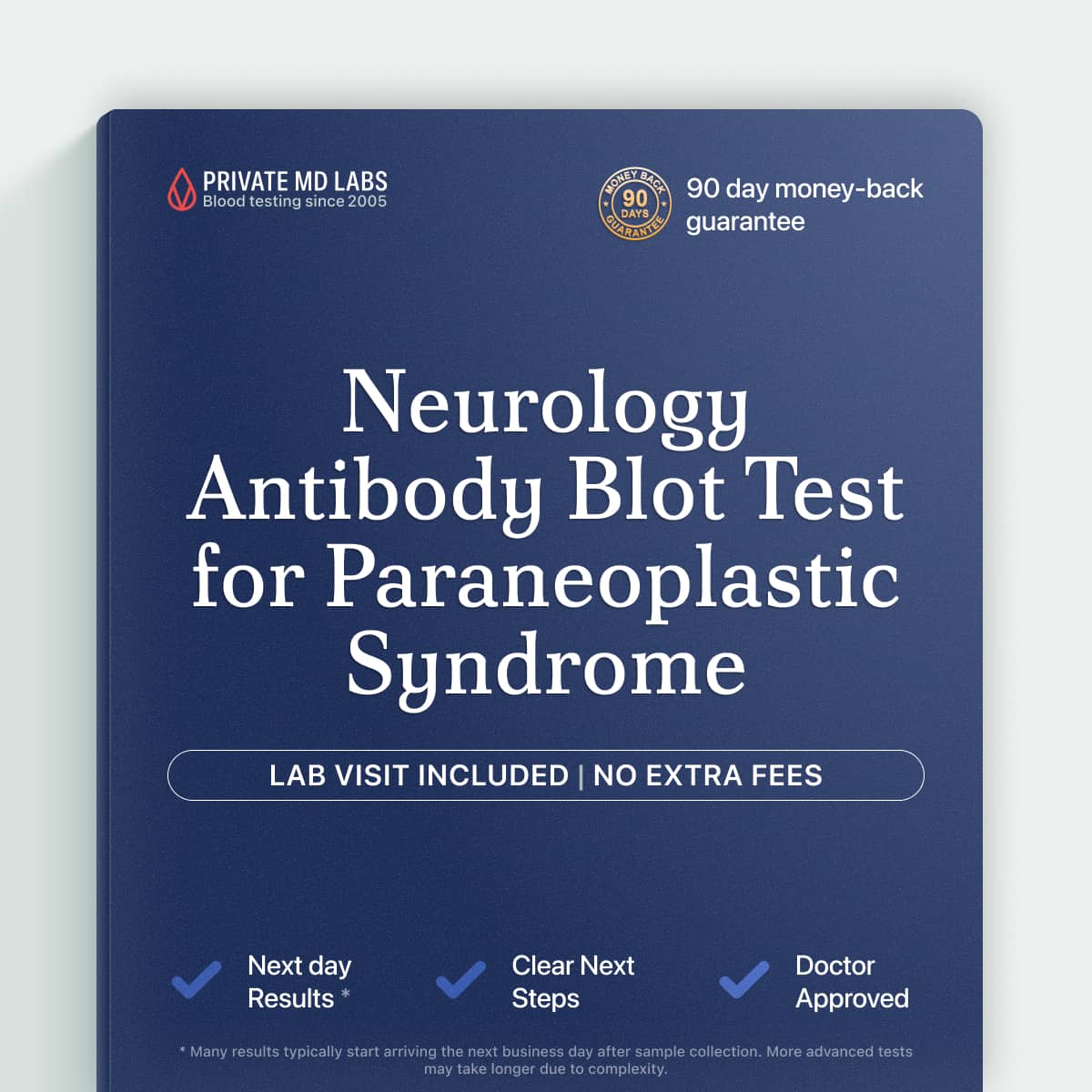 Neurology antibody blot test for patients evaluating possible paraneoplastic syndrome or hidden tumors