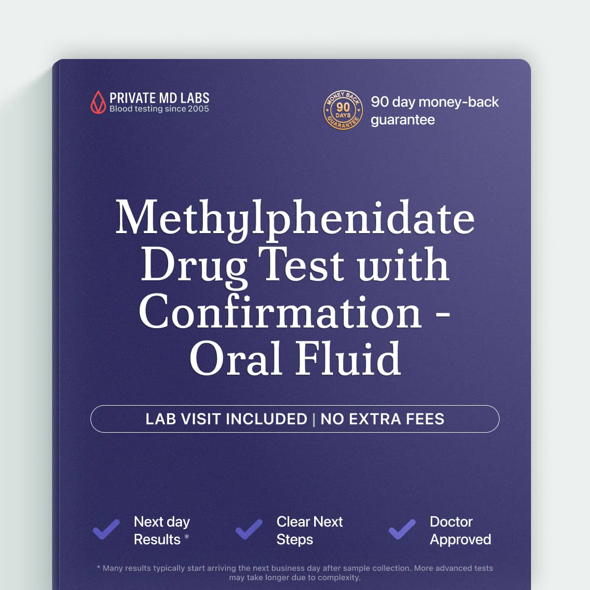 Oral fluid drug test for methylphenidate detection with confirmation testing