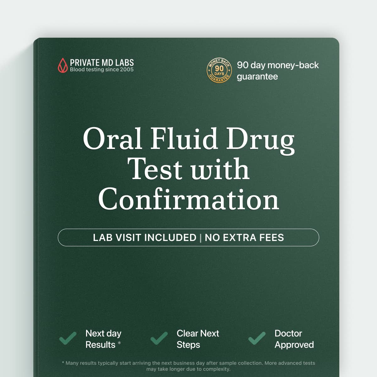 Oral fluid drug toxicology monitoring test with confirmation for workplace or personal screening