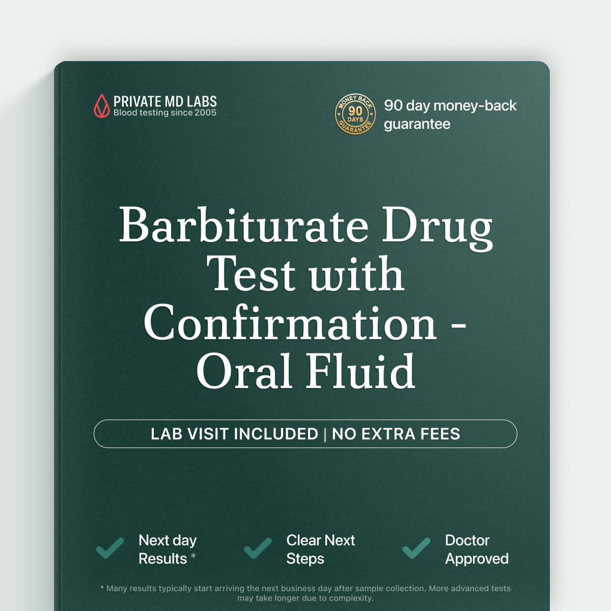 Oral fluid drug test kit for detecting recent barbiturate use