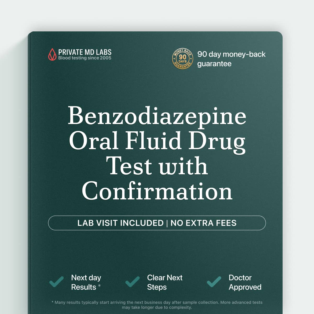 Oral fluid drug test kit for detecting recent benzodiazepine use