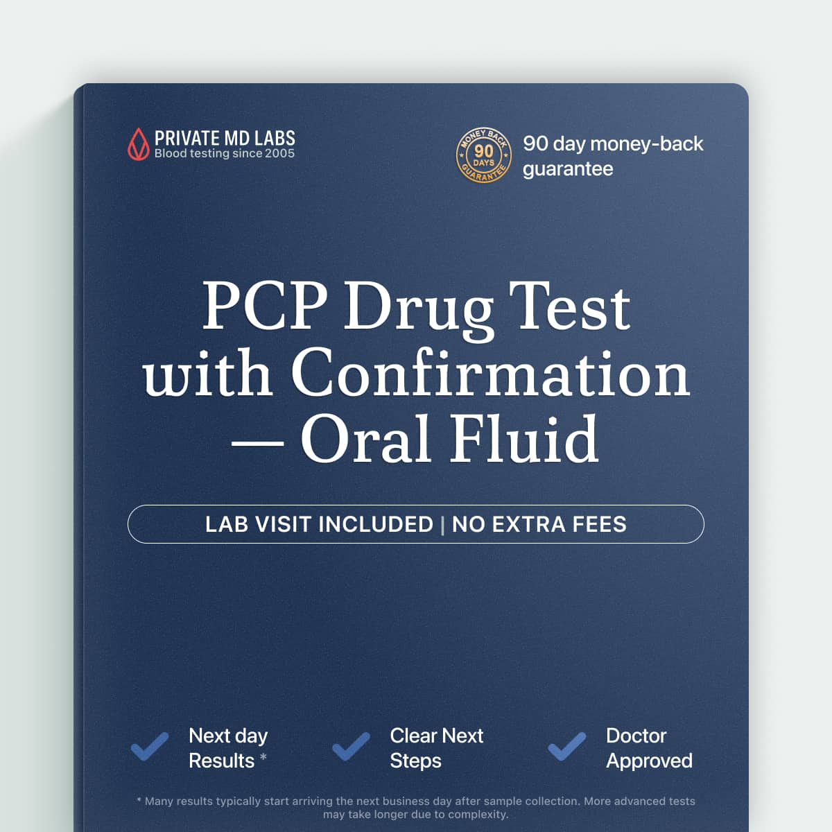 Oral fluid PCP drug test with confirmation for recent drug use detection