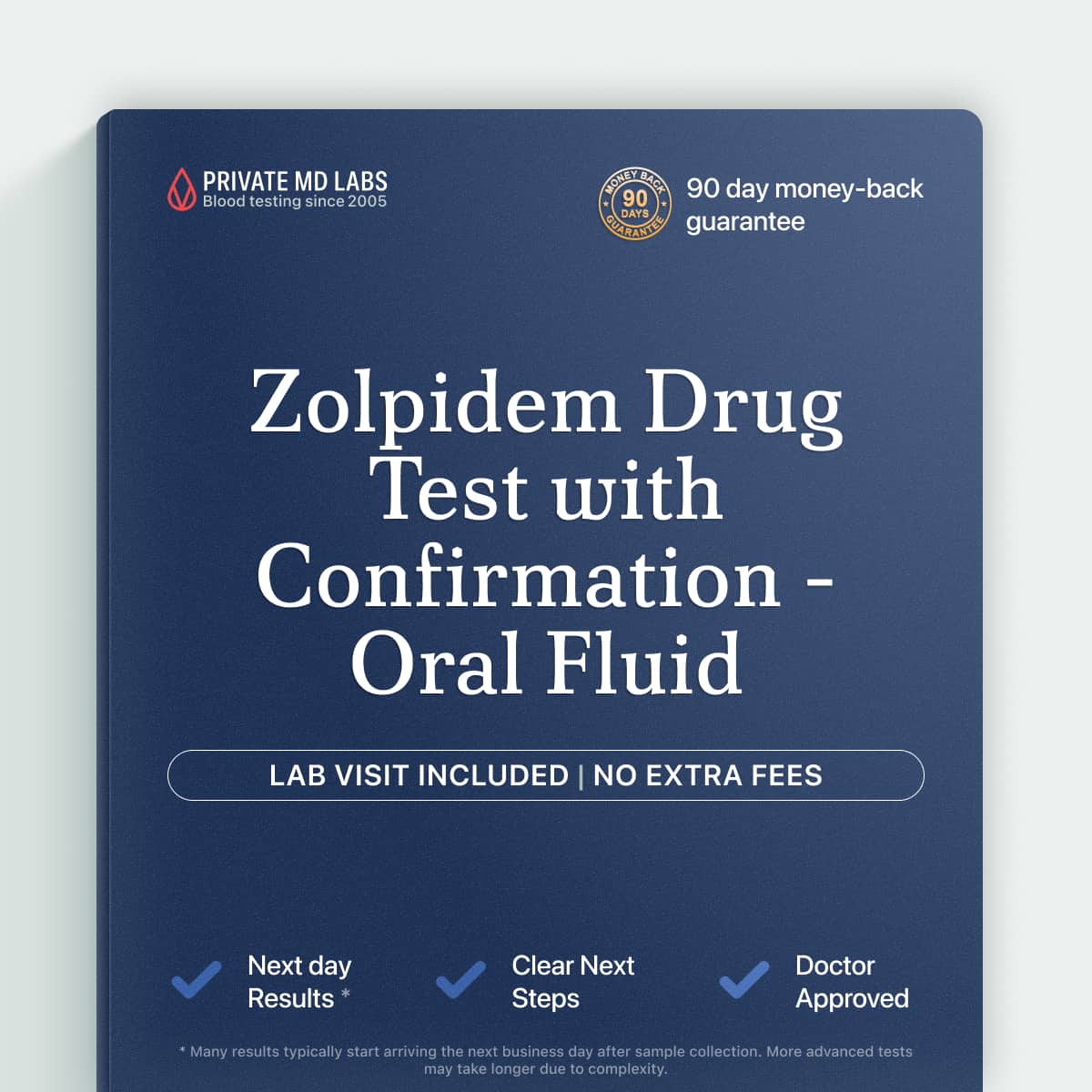 Oral fluid drug test for zolpidem detection with lab confirmation