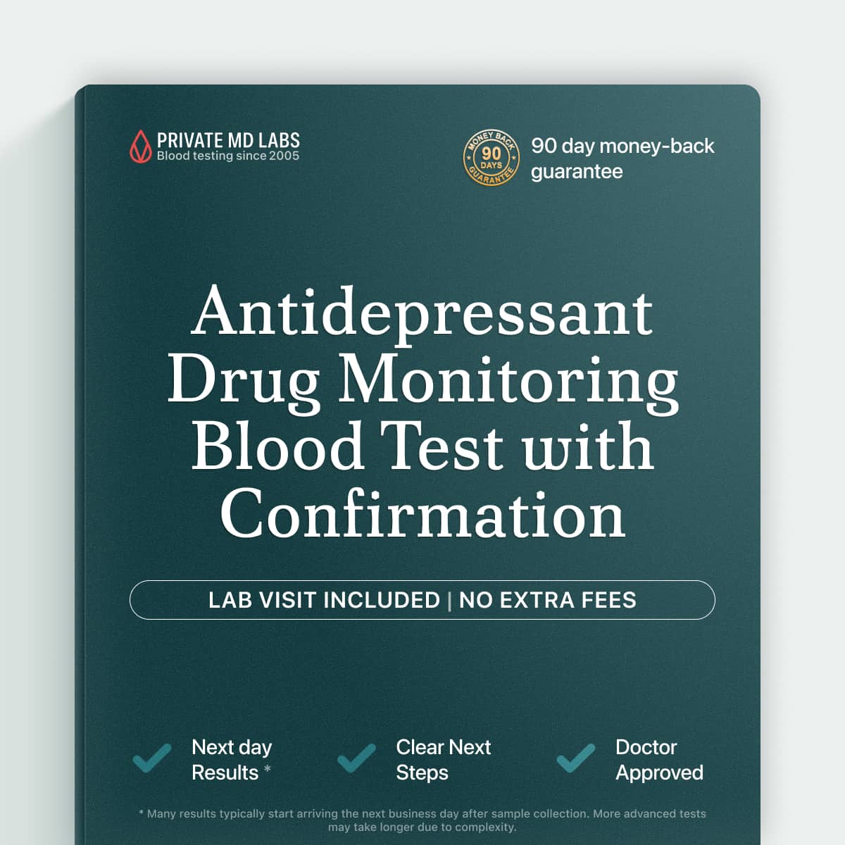 Antidepressant drug monitoring test for patients tracking medication adherence and mental health