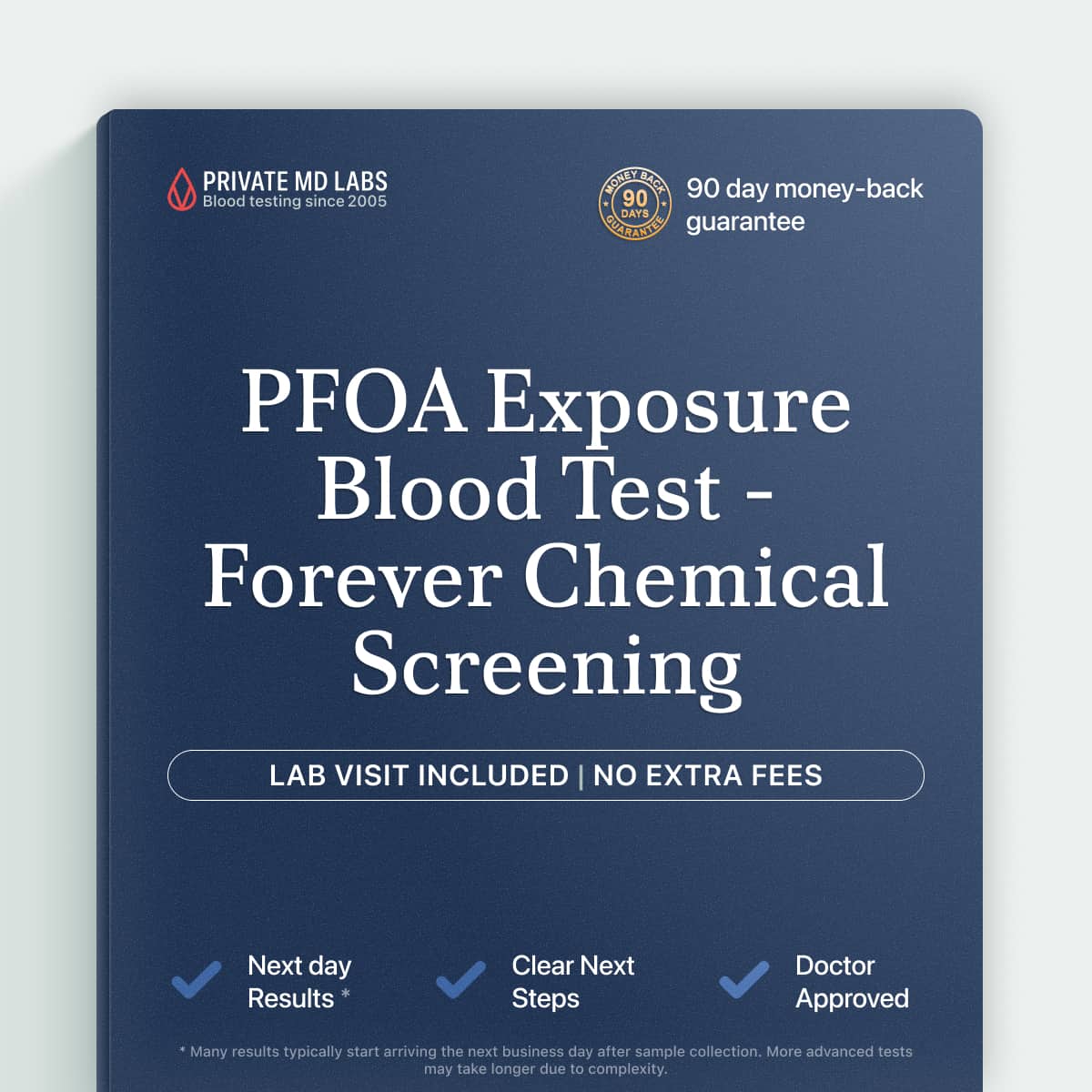 Blood test vial representing PFOA exposure monitoring for environmental chemical screening