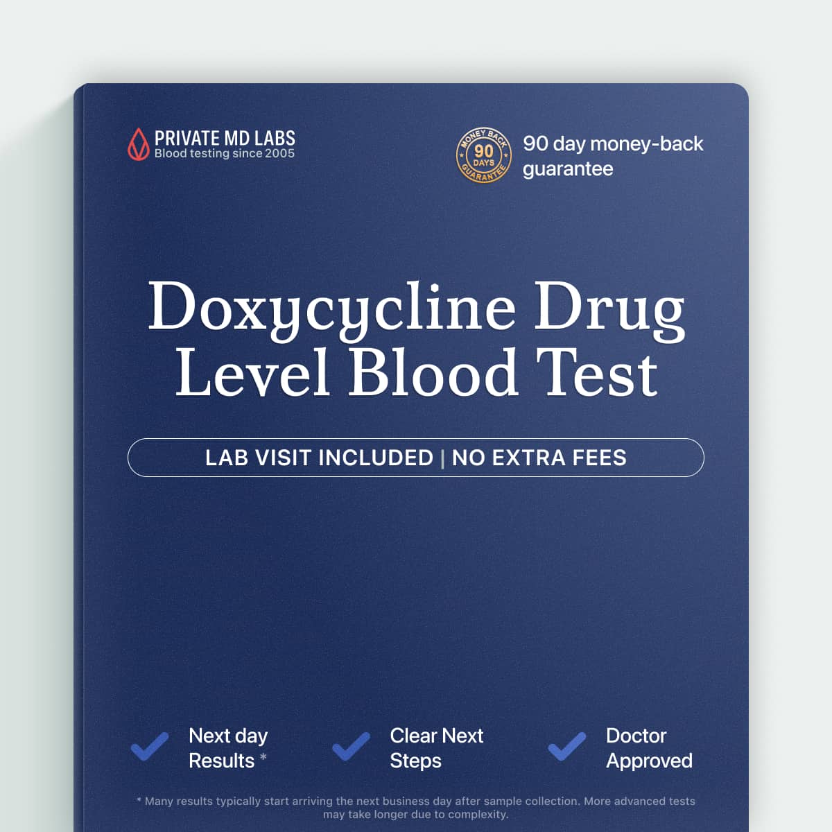 Doxycycline drug level blood test for monitoring antibiotic dosing and safety