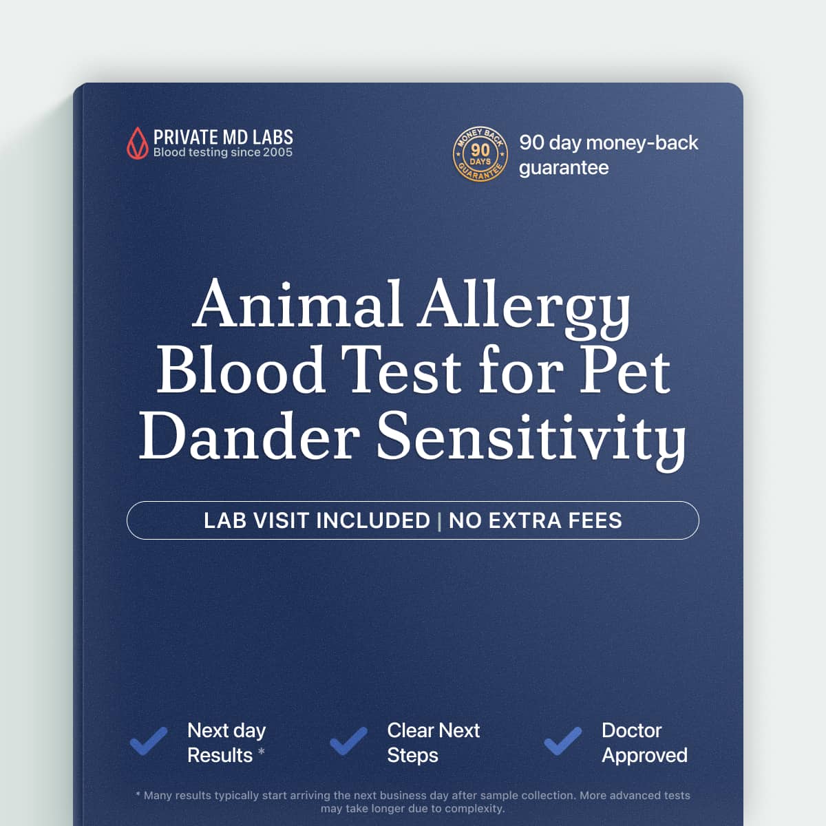 Animal allergy blood test for pet dander, cat, and dog sensitivity symptoms