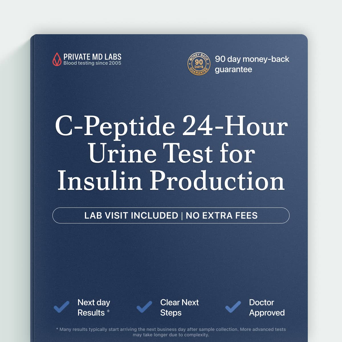 24-hour urine test measuring C-peptide to assess insulin production and blood sugar regulation