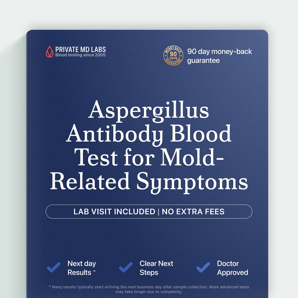 Aspergillus antibody blood test for diagnosing fungal infection or allergy symptoms