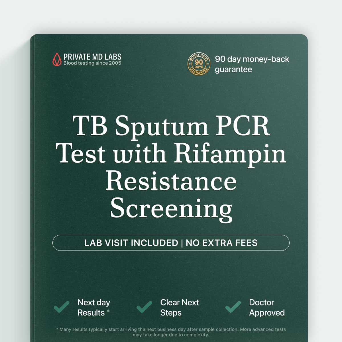 TB sputum PCR test detecting Mycobacterium tuberculosis and rifampin drug resistance