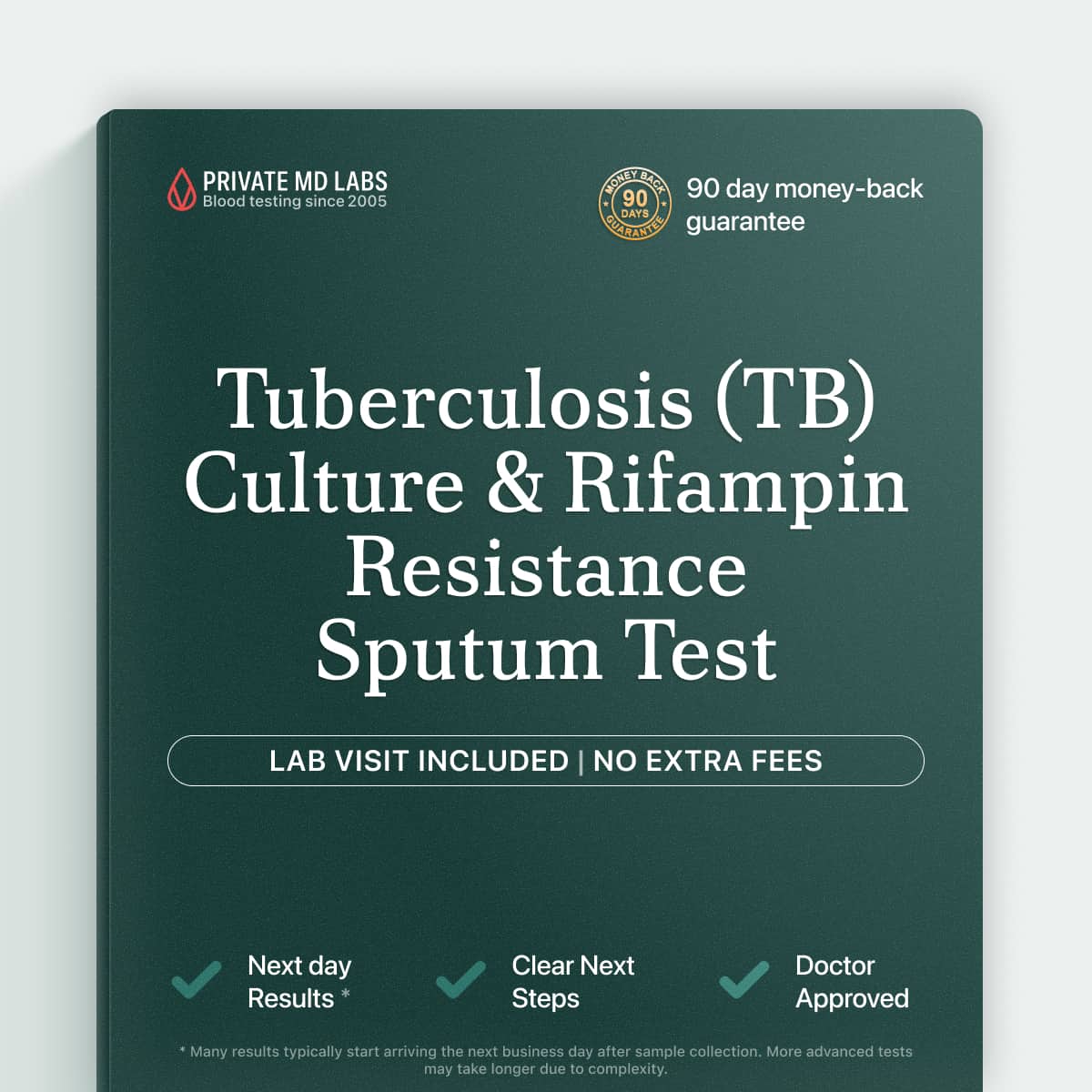 TB culture and rifampin resistance test for suspected active tuberculosis infection
