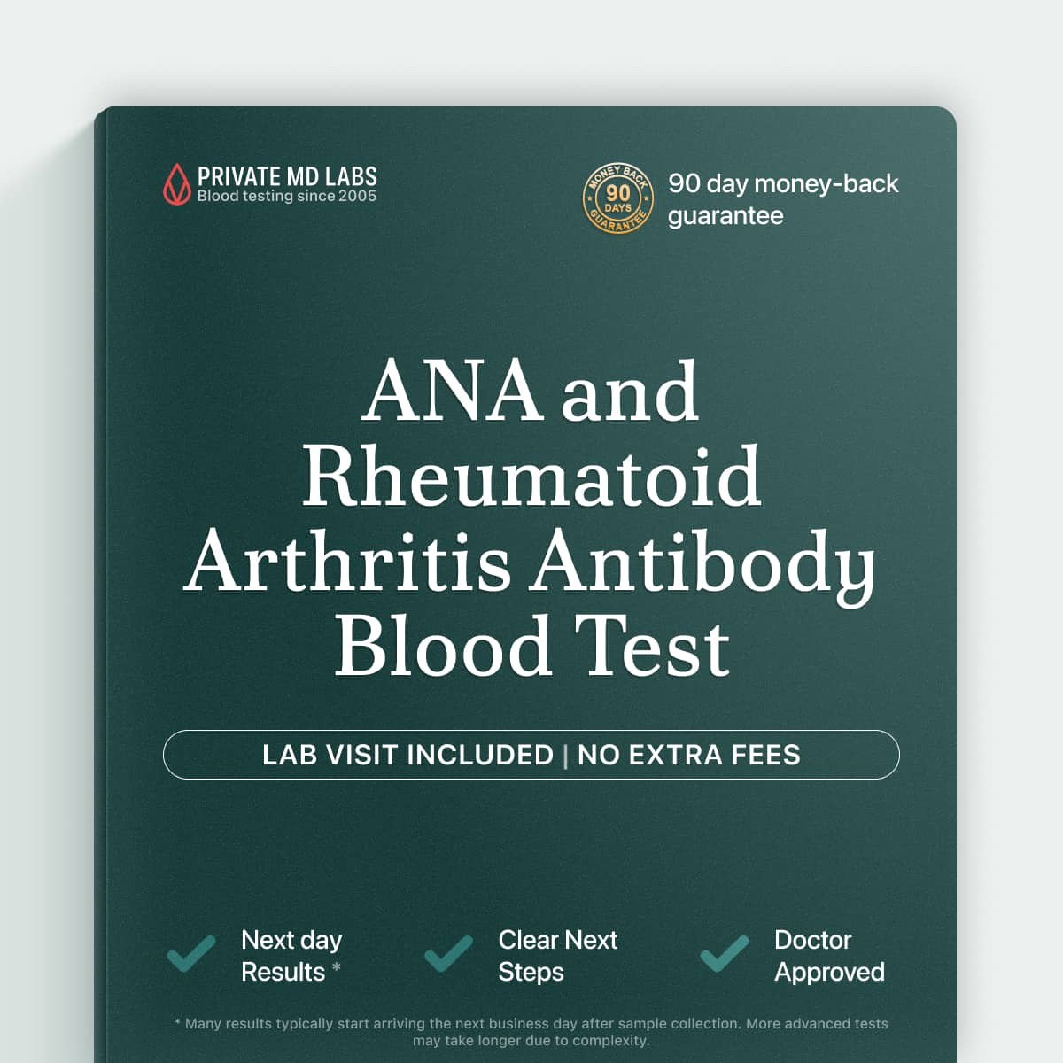 Autoimmune ANA and rheumatoid arthritis panel for joint pain and fatigue symptoms