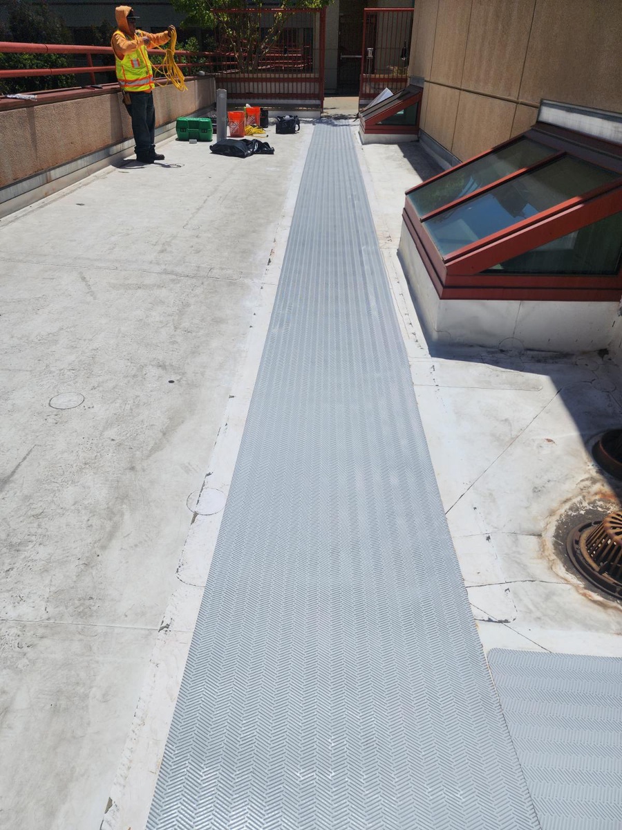 New Walk Pad on Commercial Roof, CA