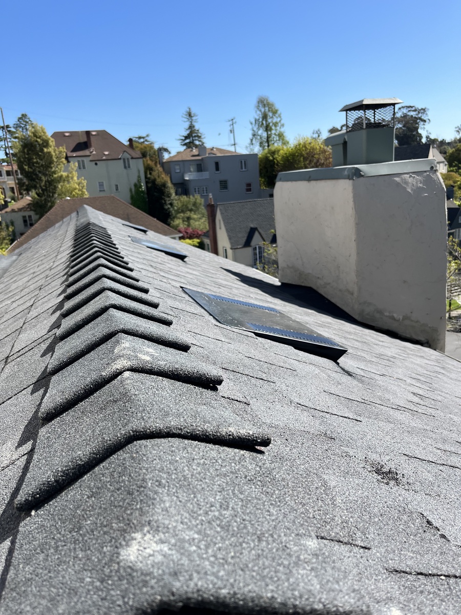 New Shingle and Bitumen Roof Replacement with New Downspouts, CA