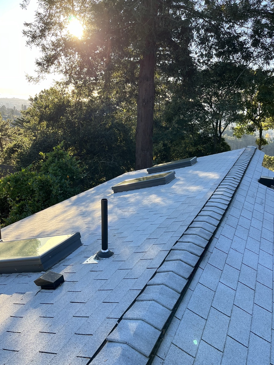 Shingle Roof Repair and Installation of New Skylight, CA