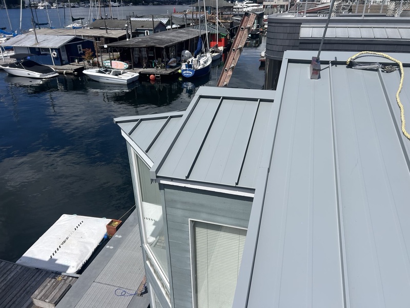 Tekline Roofing — Residential Roofing...new 24G Nu-Ray Metal Standing Seam on a Boat house on Lake Union