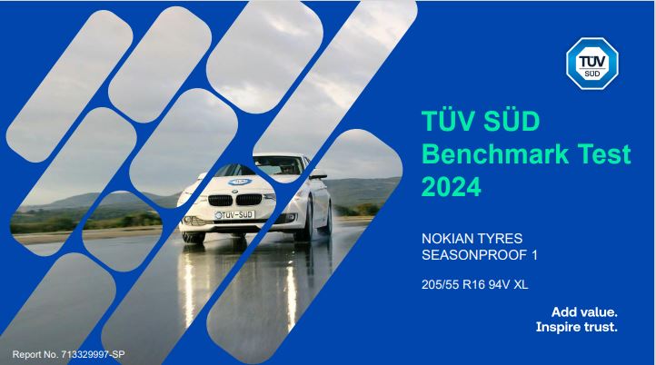 Nokian Tyres promossi nel test comparativo commissionato a TÜV SÜD prova wetproof powerproof Seasonproof 1 benchmark confornto