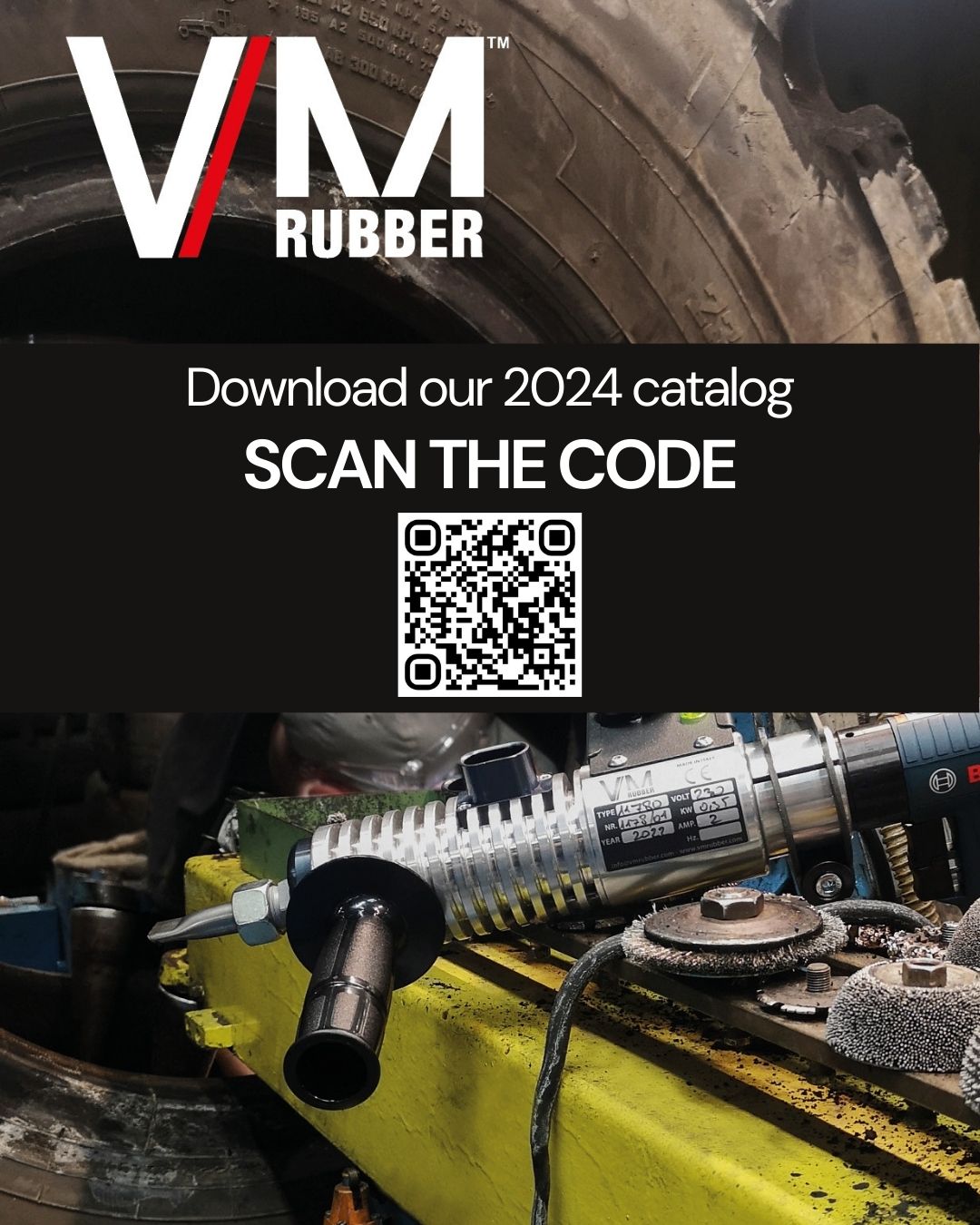 VM Rubber: nuovo catalogo con attrezzature per ricostruzione e gommisti