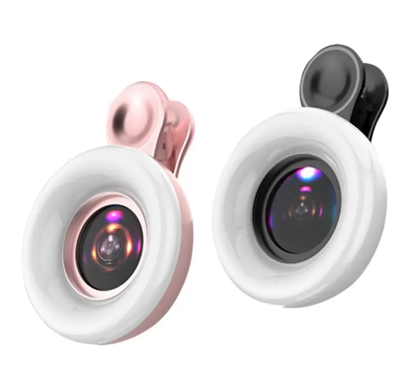 עדשת מקרו עם תאורה נטענת