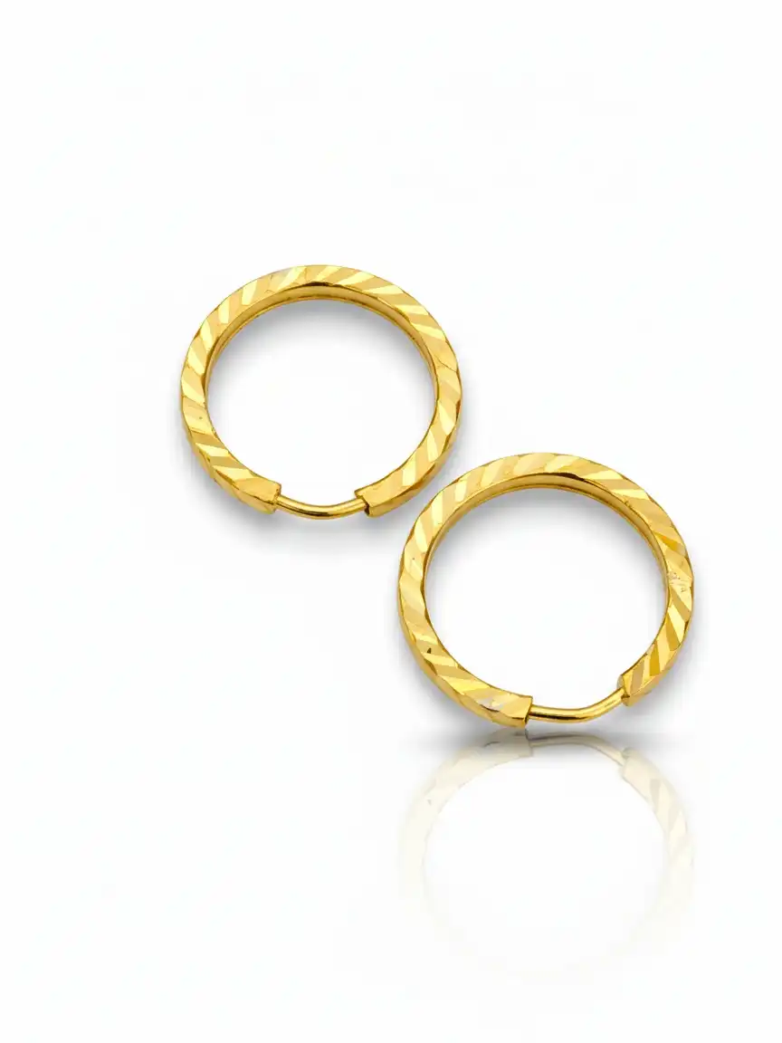 עגילי חישוק זהב 14K