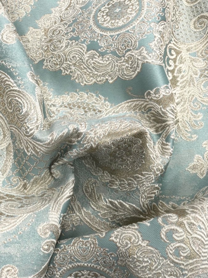 ז׳קארד דגם מלכות צבע טורקיז זהב עדין