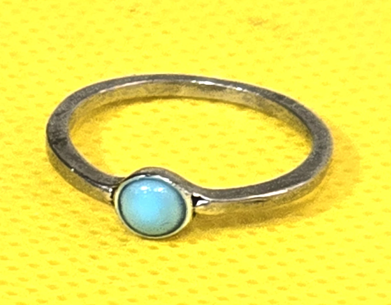 טבעת כסף שבוץ אבן תורכיז מידה 5