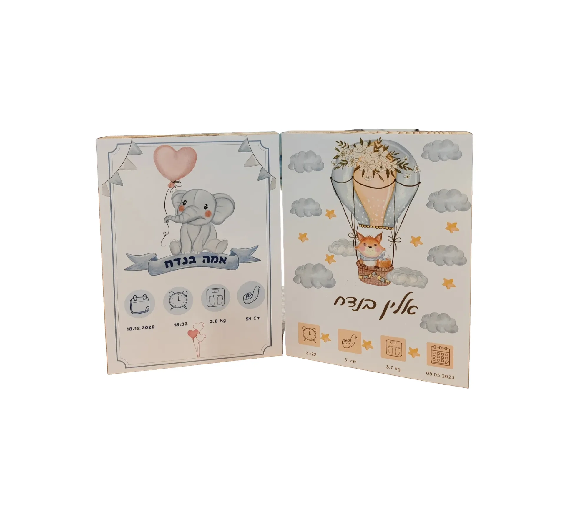 תעודת לידה לתינוקת בעיצוב אישי