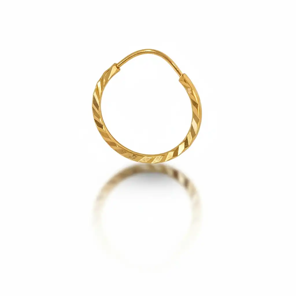 עגיל חישוק בודד זהב 14K