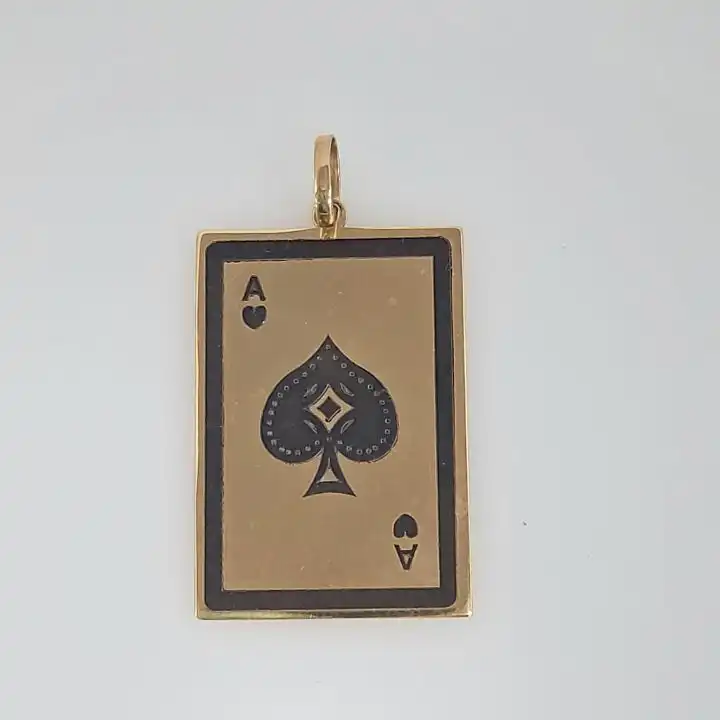 תליון זהב 14K לגבר מודרני  כלף אס