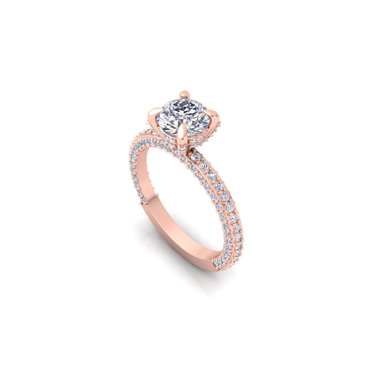 טבעת יהלום עגול