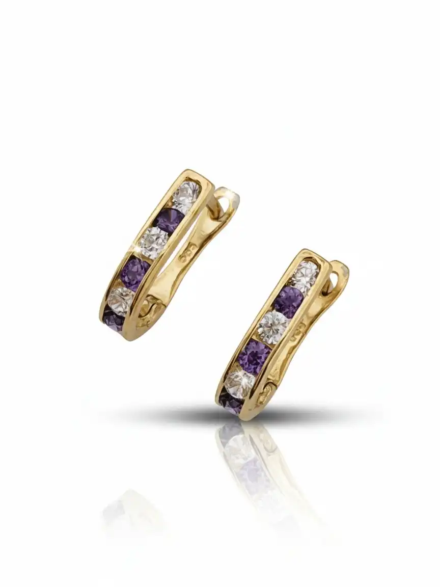 עגילי חישוק זהב 14K לילדה